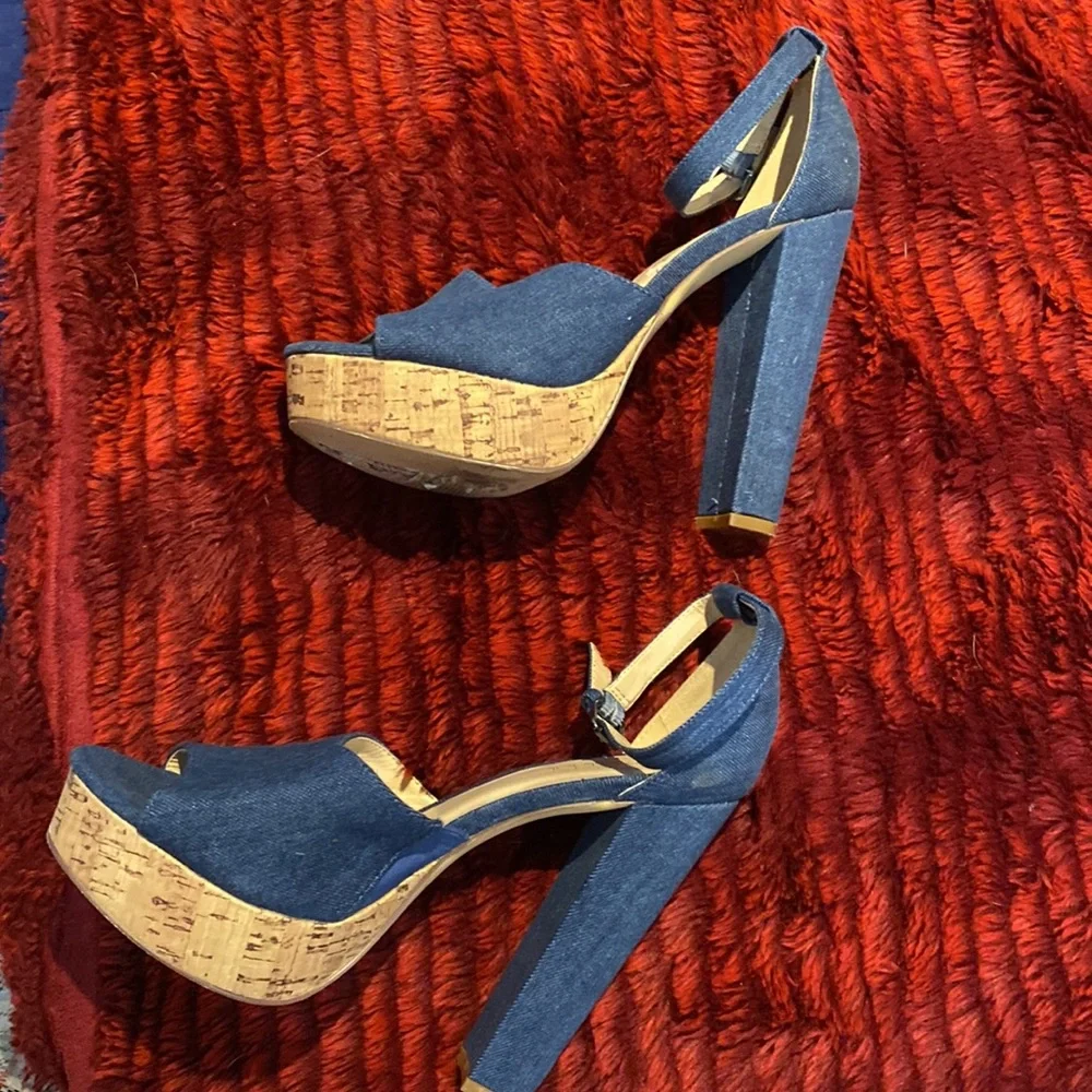 N By Nicole Miller Women Denim Heels - Picture 4 of 7